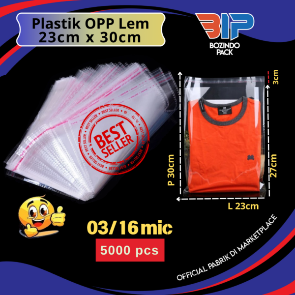 Plastik OPP 23 X 30 03/16 mic Kantong Plastik Opp Tipis Lem Bening Transparan