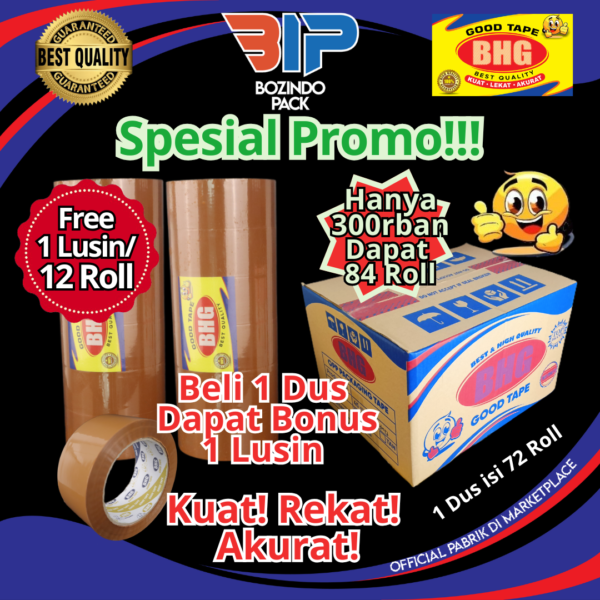 Lakban BHG Good Tape OPP 45 Mic 1 DUS 72 Roll Clear White