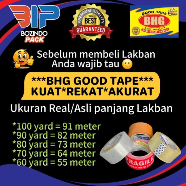 Lakban BHG Good Tape OPP 45 Mic 1 DUS 72 Roll Clear White - Gambar 3