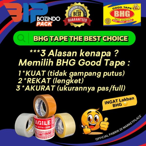 Lakban BHG Good Tape OPP 45 Mic 1 DUS 72 Roll Brown Tan - Gambar 2